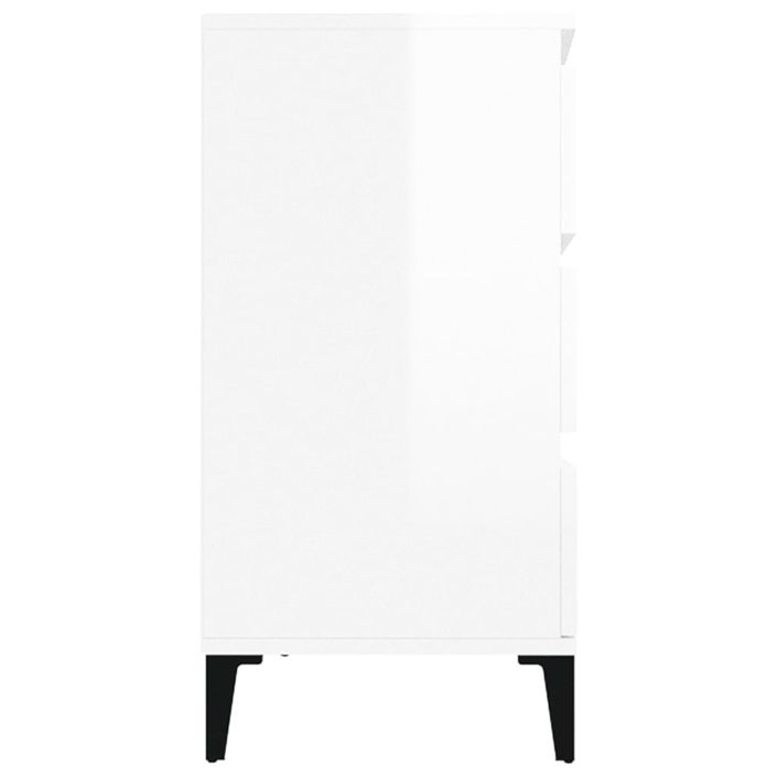 Buffet Blanc brillant 60x35x70 cm Bois d'ingénierie - Photo n°6