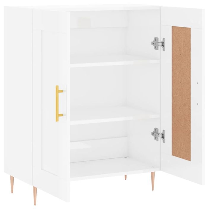 Buffet Blanc brillant 69,5x34x90 cm Bois d'ingénierie - Photo n°6