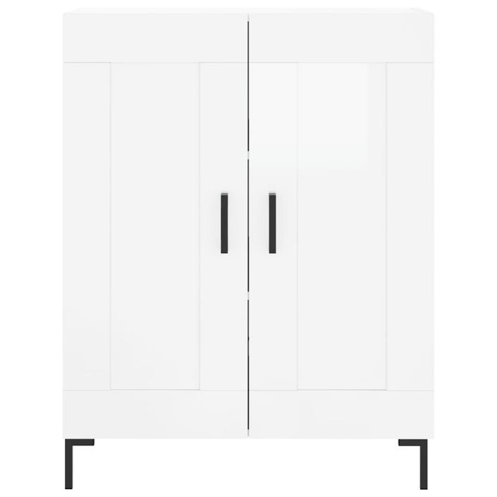 Buffet Blanc brillant 69,5x34x90 cm Bois d'ingénierie - Photo n°5