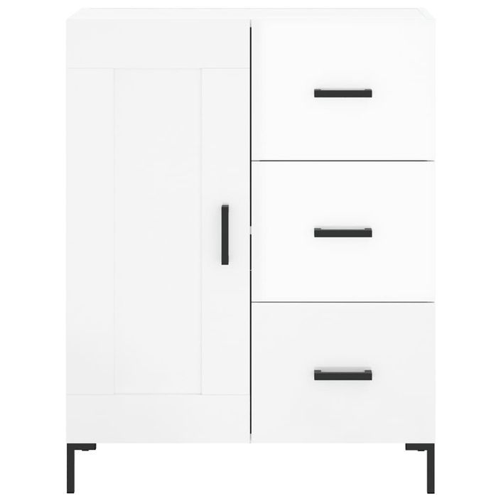 Buffet Blanc brillant 69,5x34x90 cm Bois d'ingénierie - Photo n°5