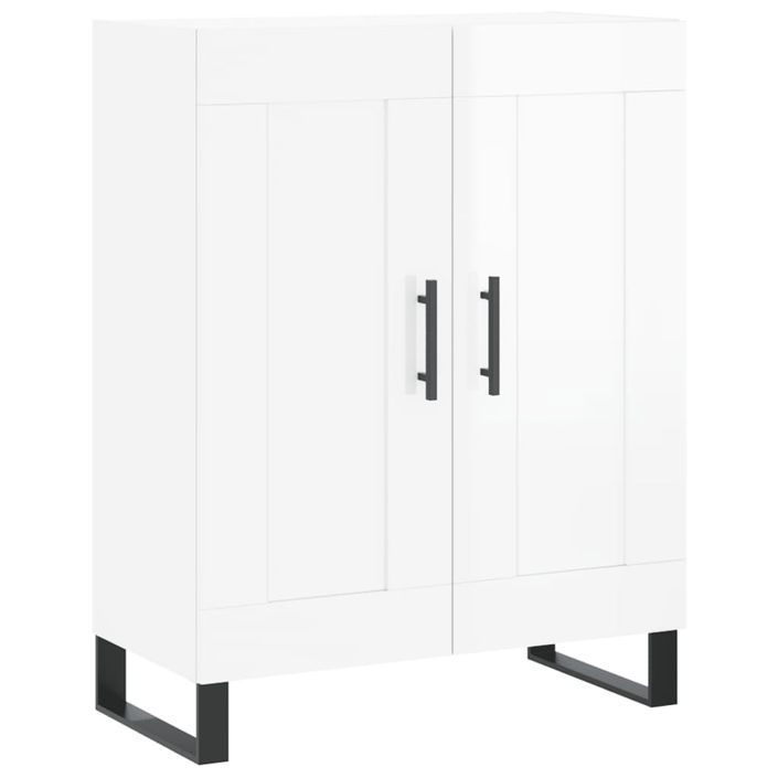 Buffet Blanc brillant 69,5x34x90 cm Bois d'ingénierie - Photo n°1