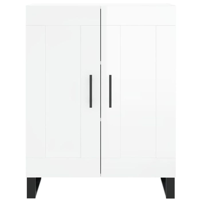 Buffet Blanc brillant 69,5x34x90 cm Bois d'ingénierie - Photo n°5