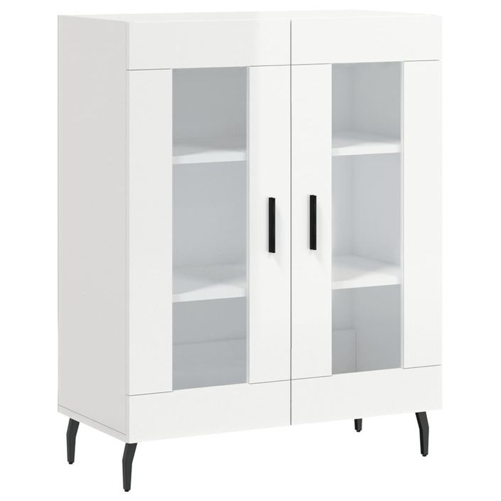 Buffet Blanc brillant 69,5x34x90 cm Bois d'ingénierie - Photo n°1