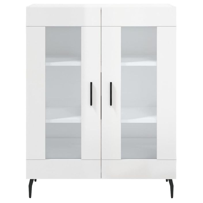 Buffet Blanc brillant 69,5x34x90 cm Bois d'ingénierie - Photo n°5