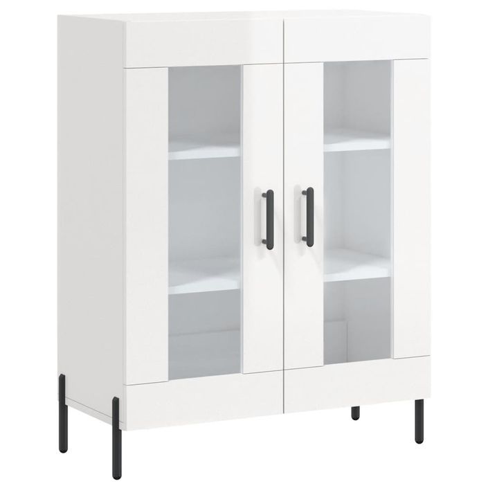 Buffet Blanc brillant 69,5x34x90 cm Bois d'ingénierie - Photo n°1