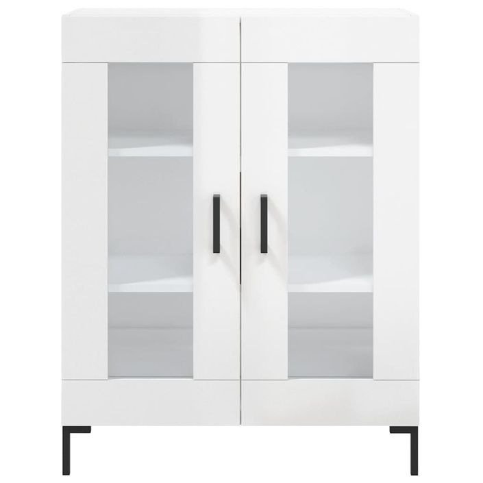 Buffet Blanc brillant 69,5x34x90 cm Bois d'ingénierie - Photo n°5