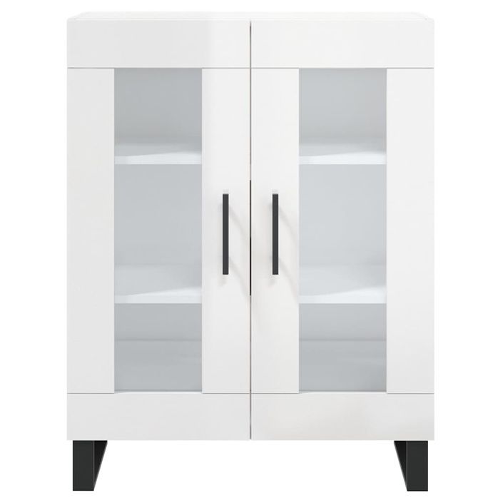 Buffet Blanc brillant 69,5x34x90 cm Bois d'ingénierie - Photo n°5