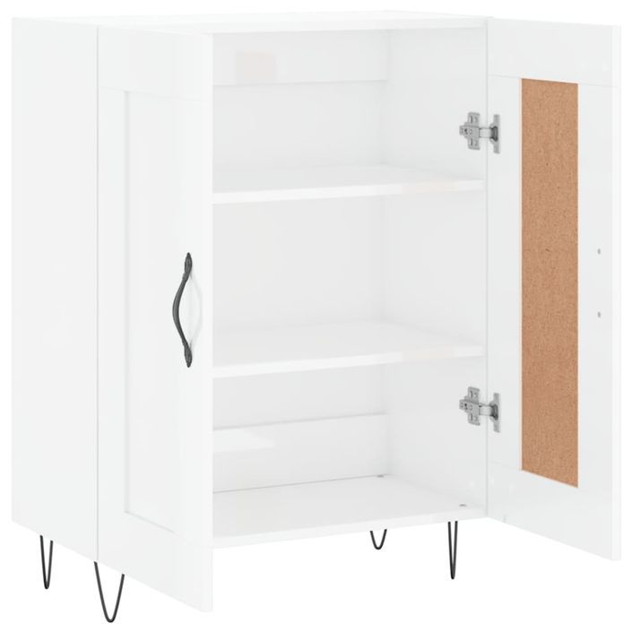 Buffet Blanc brillant 69,5x34x90 cm Bois d'ingénierie - Photo n°6