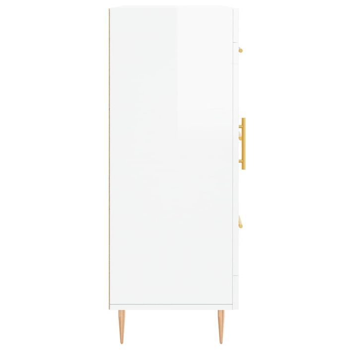 Buffet Blanc brillant 69,5x34x90 cm Bois d'ingénierie - Photo n°7