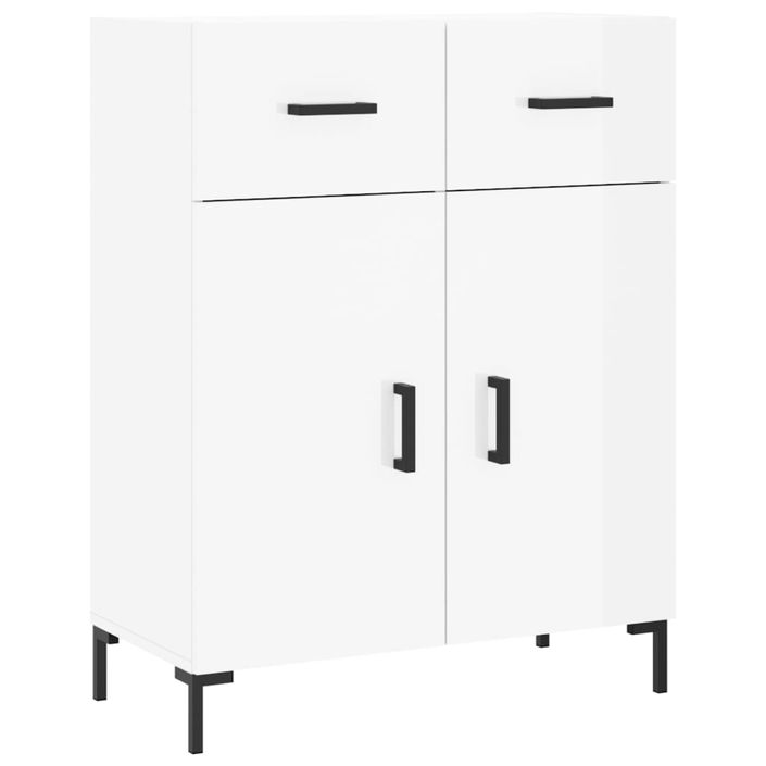 Buffet Blanc brillant 69,5x34x90 cm Bois d'ingénierie - Photo n°1