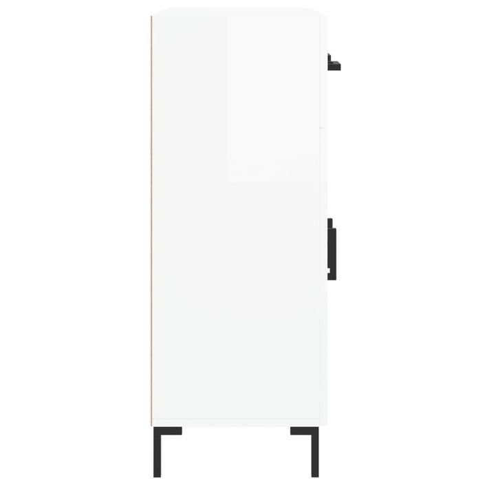 Buffet Blanc brillant 69,5x34x90 cm Bois d'ingénierie - Photo n°7