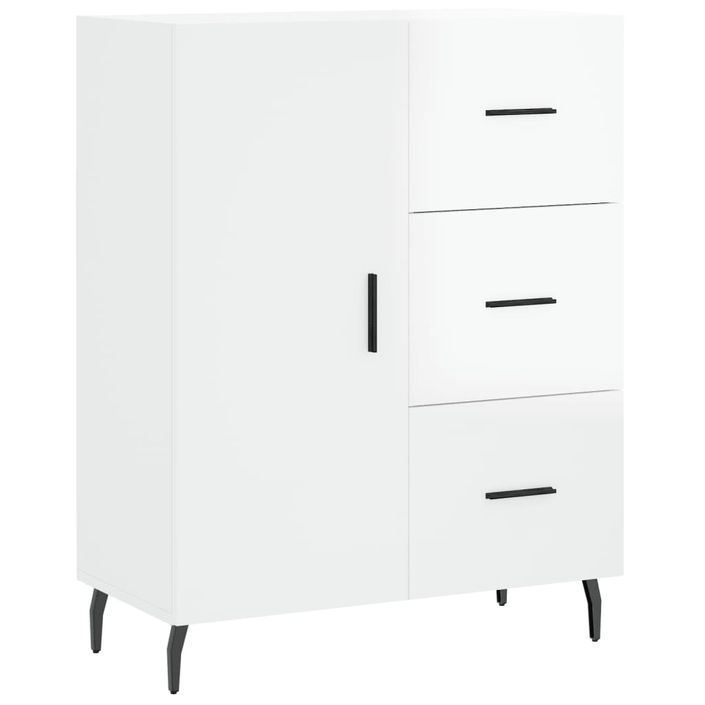 Buffet Blanc brillant 69,5x34x90 cm Bois d'ingénierie - Photo n°1