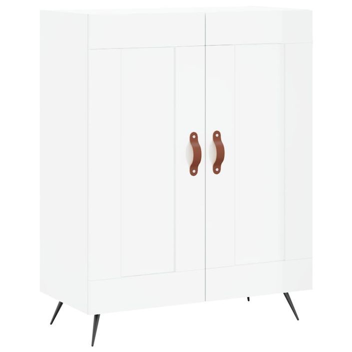 Buffet Blanc brillant 69,5x34x90 cm Bois d'ingénierie - Photo n°1