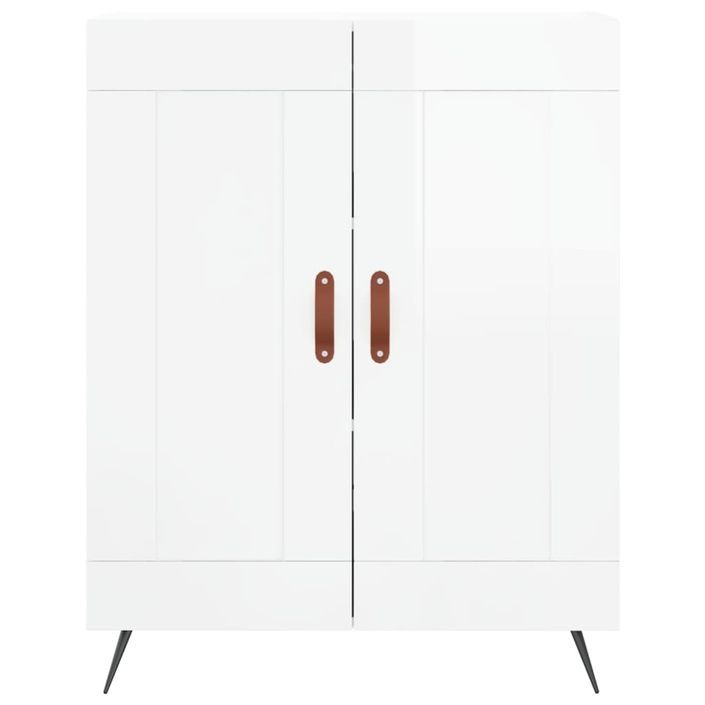 Buffet Blanc brillant 69,5x34x90 cm Bois d'ingénierie - Photo n°5