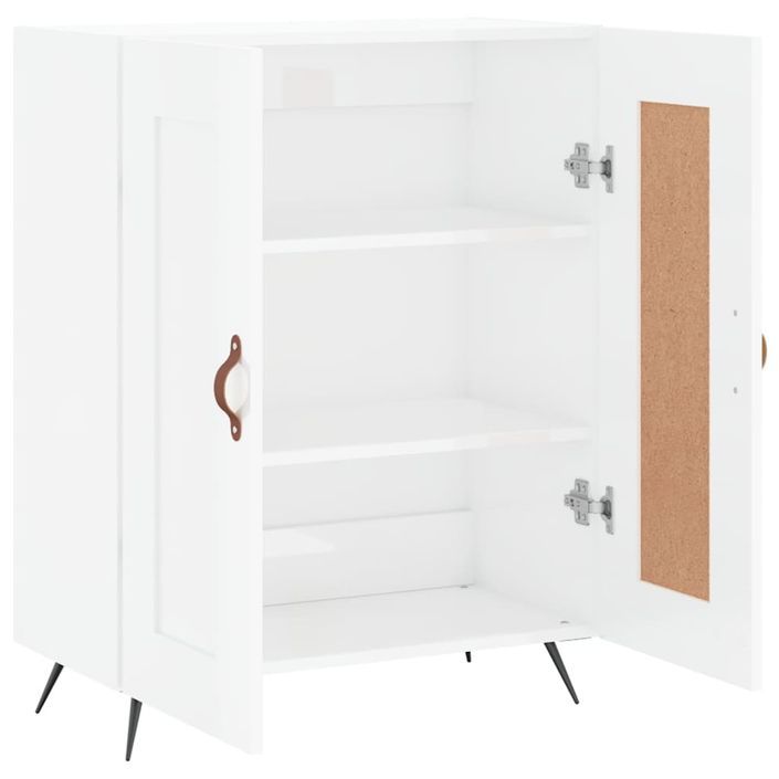 Buffet Blanc brillant 69,5x34x90 cm Bois d'ingénierie - Photo n°6