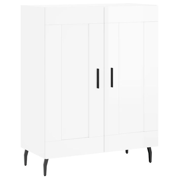 Buffet Blanc brillant 69,5x34x90 cm Bois d'ingénierie - Photo n°1