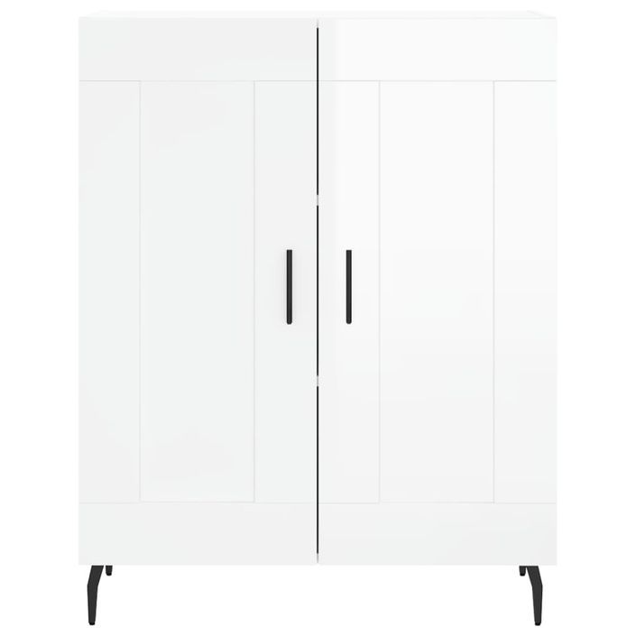 Buffet Blanc brillant 69,5x34x90 cm Bois d'ingénierie - Photo n°5