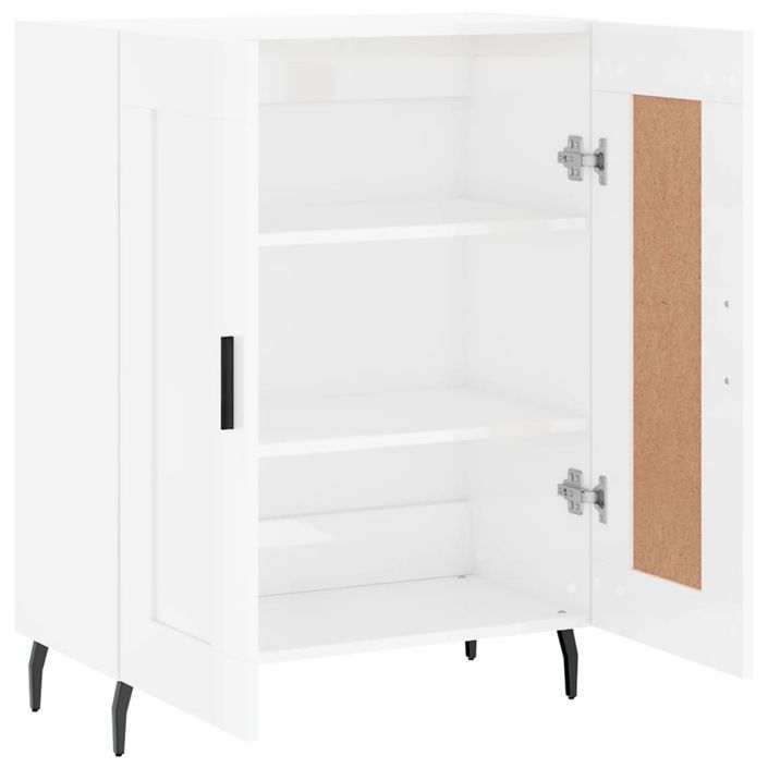 Buffet Blanc brillant 69,5x34x90 cm Bois d'ingénierie - Photo n°6