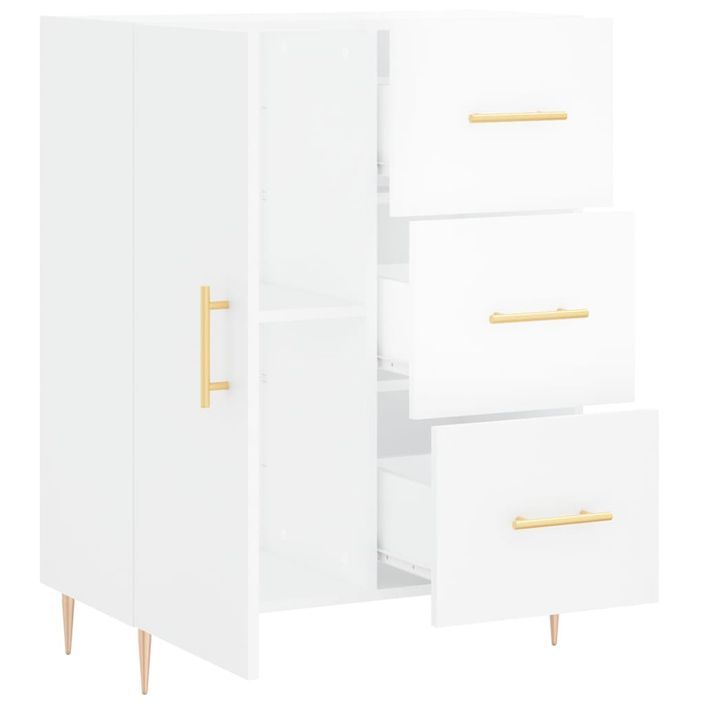 Buffet Blanc brillant 69,5x34x90 cm Bois d'ingénierie - Photo n°6