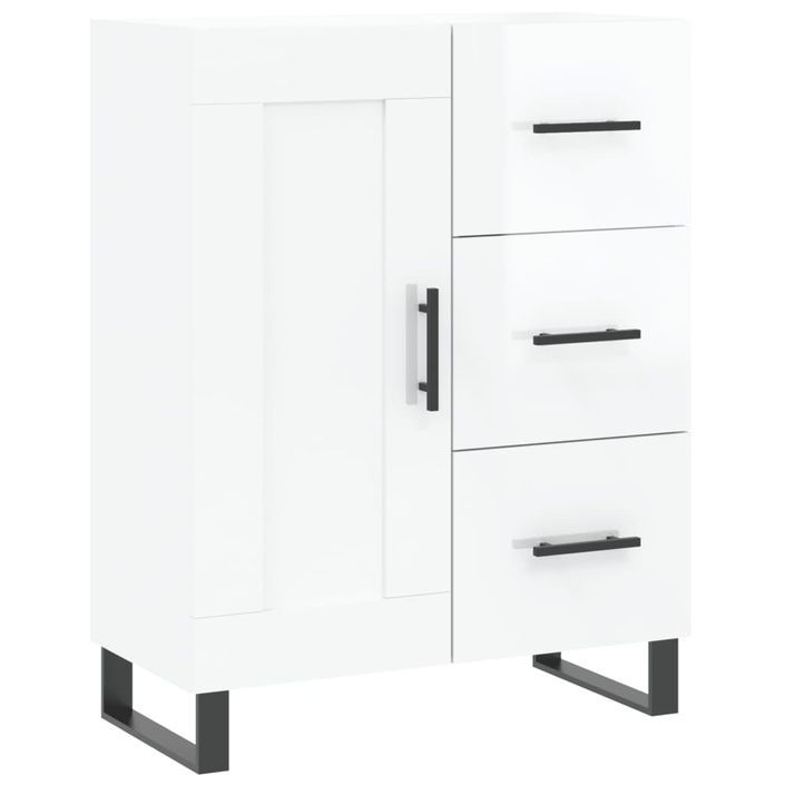 Buffet Blanc brillant 69,5x34x90 cm Bois d'ingénierie - Photo n°1