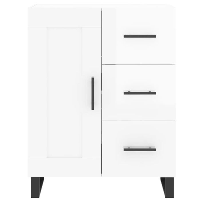 Buffet Blanc brillant 69,5x34x90 cm Bois d'ingénierie - Photo n°5