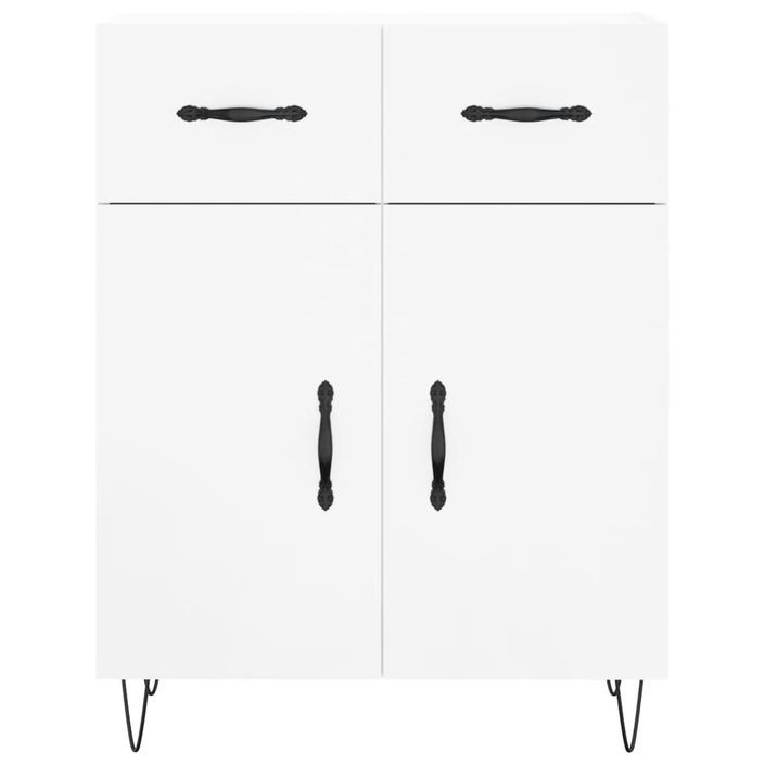 Buffet Blanc brillant 69,5x34x90 cm Bois d'ingénierie - Photo n°6