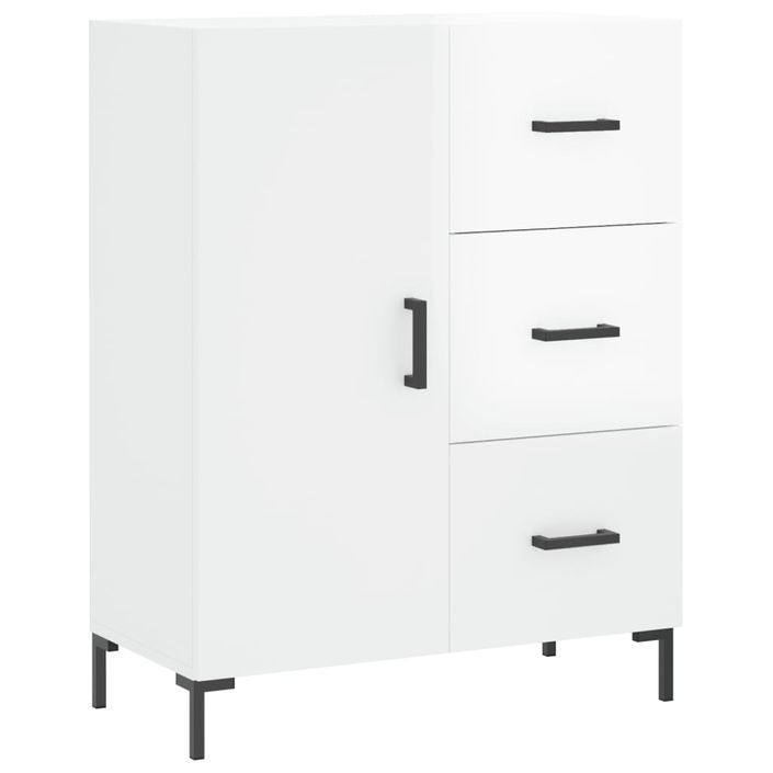 Buffet Blanc brillant 69,5x34x90 cm Bois d'ingénierie - Photo n°1