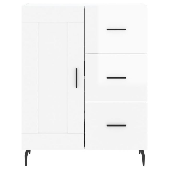 Buffet Blanc brillant 69,5x34x90 cm Bois d'ingénierie - Photo n°5