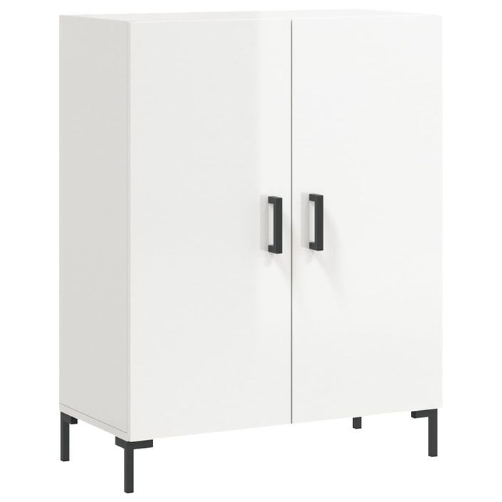 Buffet Blanc brillant 69,5x34x90 cm Bois d'ingénierie - Photo n°1