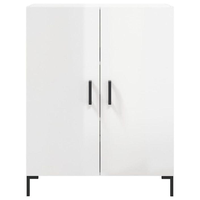 Buffet Blanc brillant 69,5x34x90 cm Bois d'ingénierie - Photo n°5