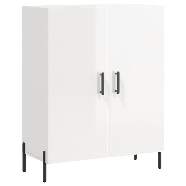 Buffet Blanc brillant 69,5x34x90 cm Bois d'ingénierie - Photo n°1