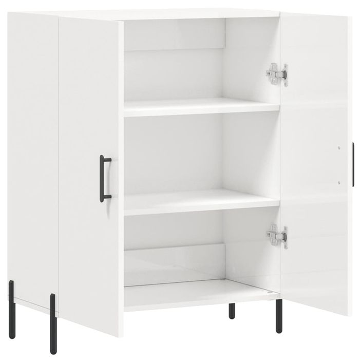 Buffet Blanc brillant 69,5x34x90 cm Bois d'ingénierie - Photo n°6