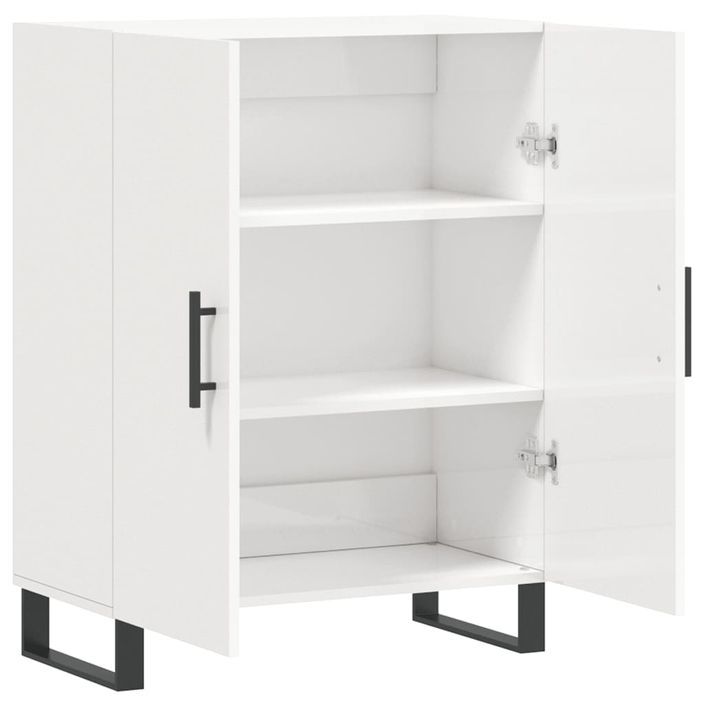 Buffet Blanc brillant 69,5x34x90 cm Bois d'ingénierie - Photo n°6