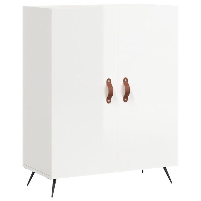 Buffet Blanc brillant 69,5x34x90 cm Bois d'ingénierie - Photo n°1