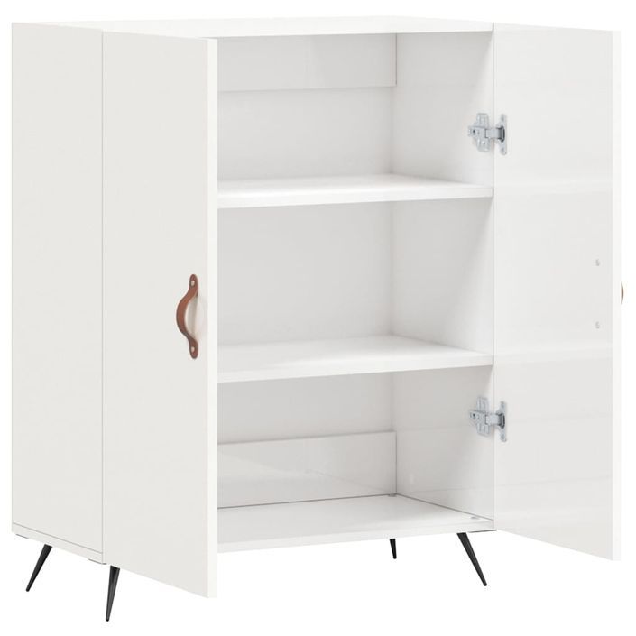 Buffet Blanc brillant 69,5x34x90 cm Bois d'ingénierie - Photo n°6