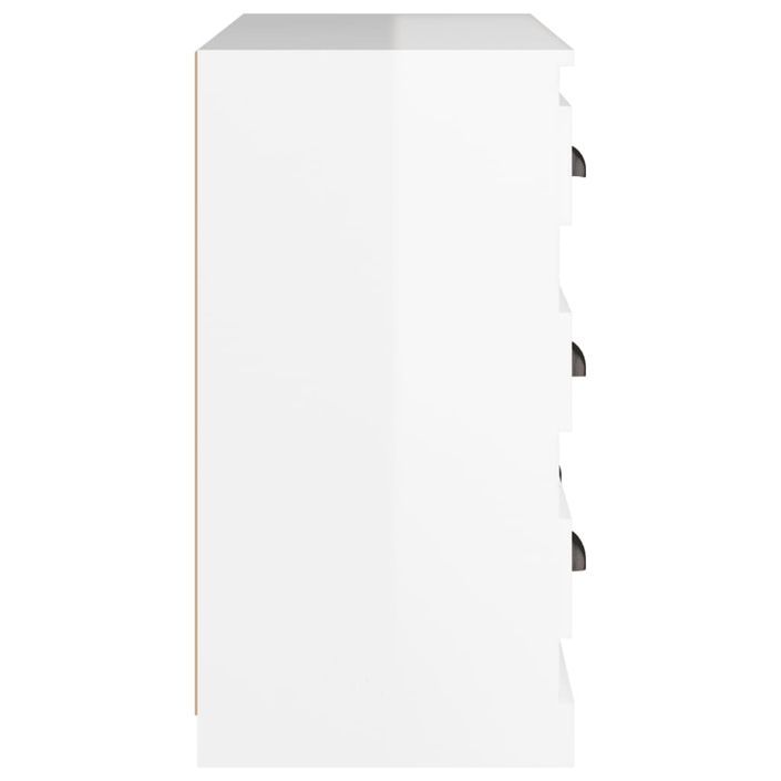 Buffet blanc brillant 70x35,5x67,5 cm bois d'ingénierie - Photo n°7