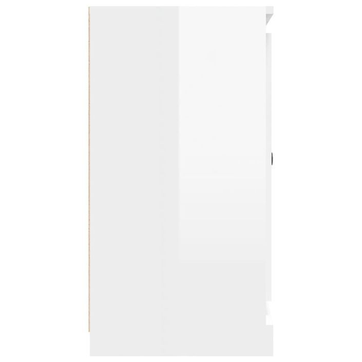 Buffet blanc brillant 70x35,5x67,5 cm bois d'ingénierie - Photo n°8