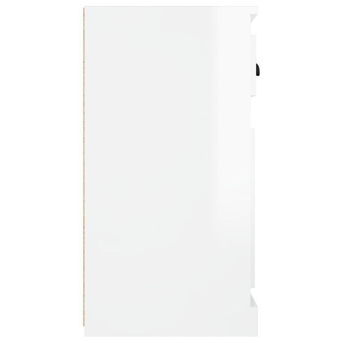 Buffet blanc brillant 70x35,5x67,5 cm bois d'ingénierie - Photo n°7
