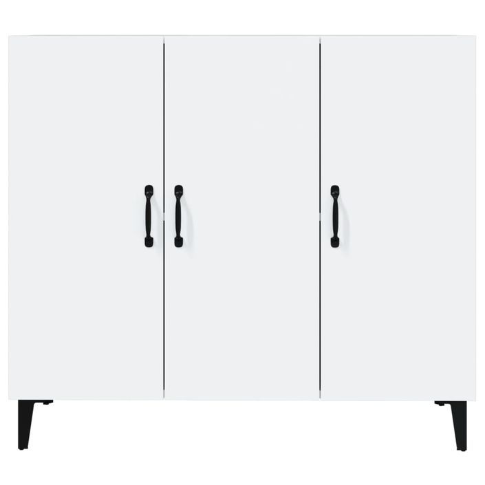 Buffet Blanc brillant 90x34x80 cm Bois d'ingénierie - Photo n°5