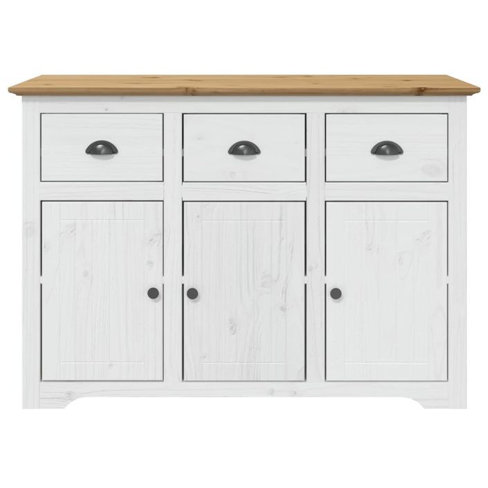 Buffet BODO blanc et marron 115x43x79,5 cm bois massif de pin - Photo n°3