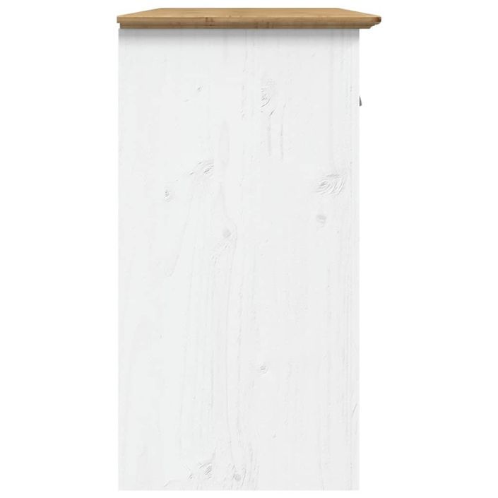 Buffet BODO blanc et marron 115x43x79,5 cm bois massif de pin - Photo n°5