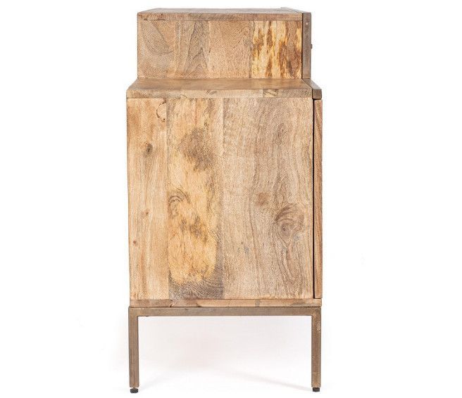 Buffet bois de manguier naturel et pieds acier laiton mat Jonky 175 cm - Photo n°5