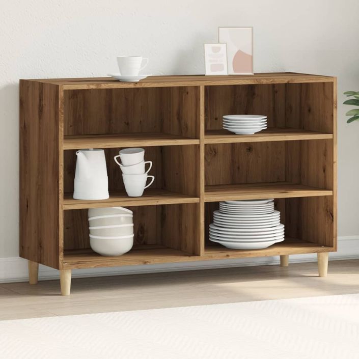 Buffet chêne artisanal 103,5x35x70 cm bois d'ingénierie - Photo n°1