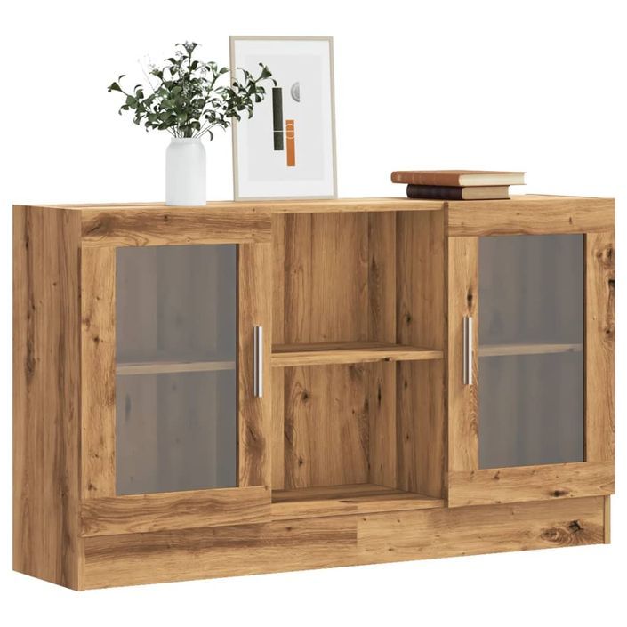 Buffet chêne artisanal 120x30,5x70 cm bois d'ingénierie - Photo n°1