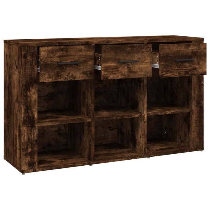 Buffet Chêne fumé 100x30x59,5 cm Bois d'ingénierie - Photo n°8