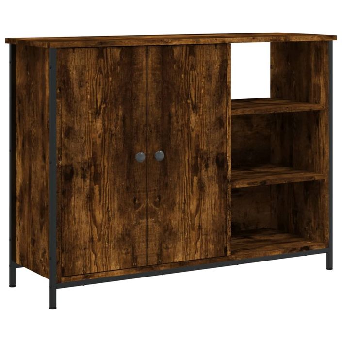 Buffet chêne fumé 100x33x75 cm bois d'ingénierie - Photo n°1