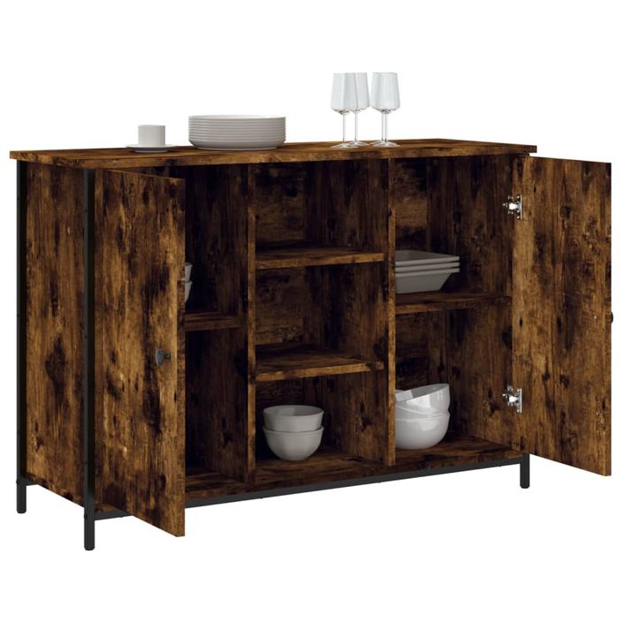 Buffet chêne fumé 100x35x70 cm bois d'ingénierie - Photo n°4