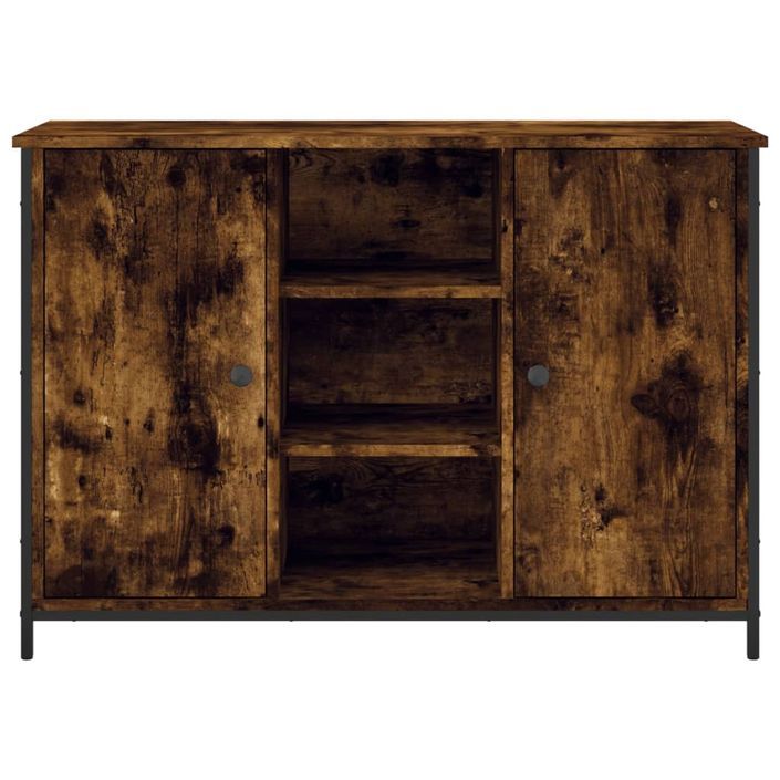 Buffet chêne fumé 100x35x70 cm bois d'ingénierie - Photo n°6