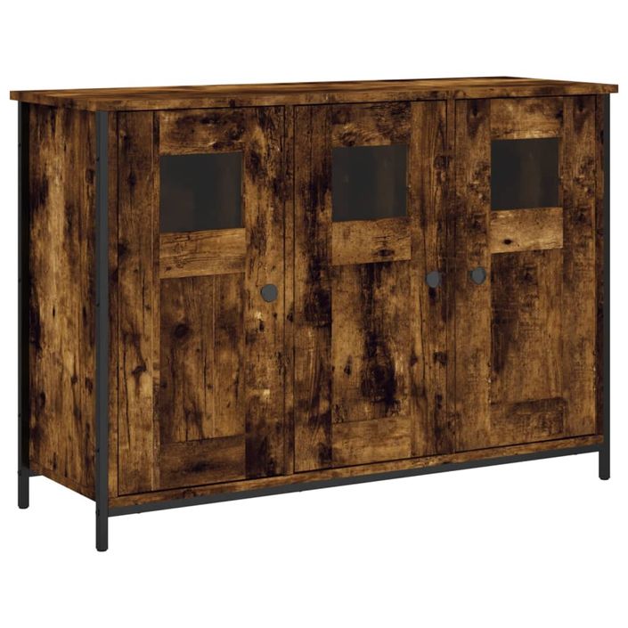 Buffet chêne fumé 100x35x70 cm bois d'ingénierie - Photo n°1