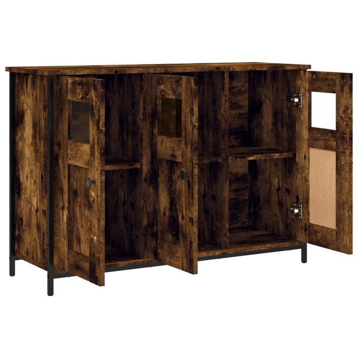 Buffet chêne fumé 100x35x70 cm bois d'ingénierie - Photo n°5